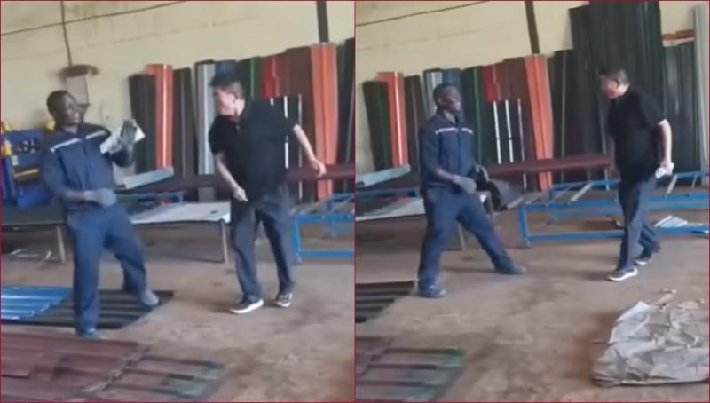 A Chinese employer was captured in a viral clip assaulting an employee in Eldoret.